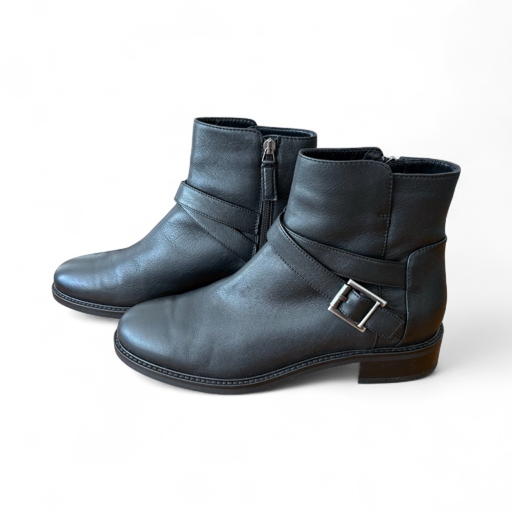 Aquatalia  Bree Black Leather Ankle Boots, NWOT Water Resistant